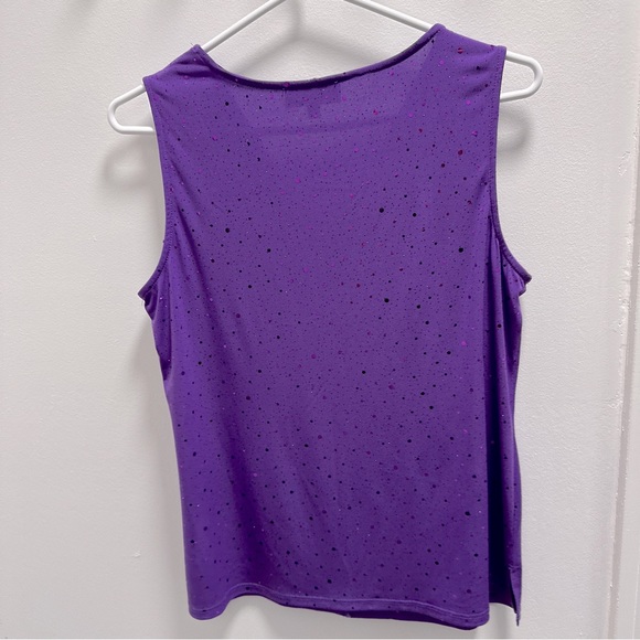 Purple Laura Petites Sleeveless Summer Top with shiny dots- size Small - Picture 4 of 6